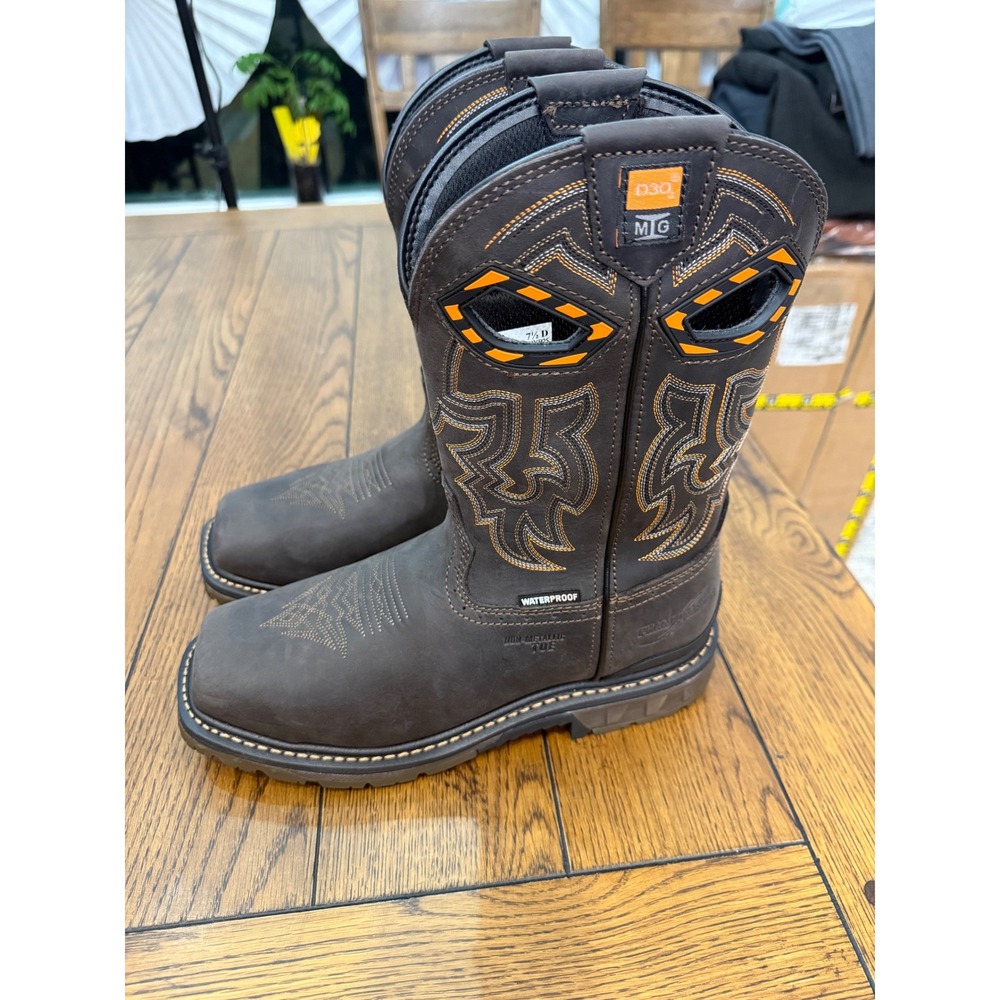 Phantom Rider PH5011 Mens Waterproof Composite Toe Work Boots Brown D3O NWOT 11"